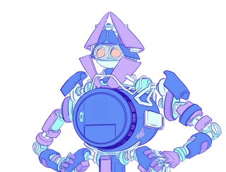 Illustration of a robot with a vault for a body, representing an Ethereum wallet.